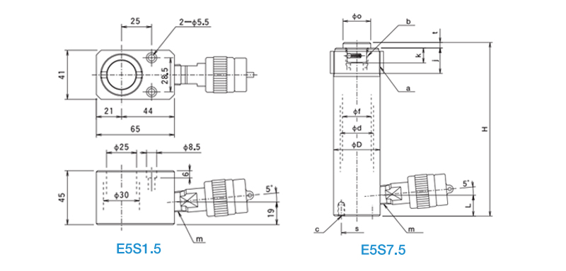OJ E5S型分离式液压千斤顶尺寸