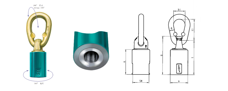 德国TP-F型旋转吊环尺寸