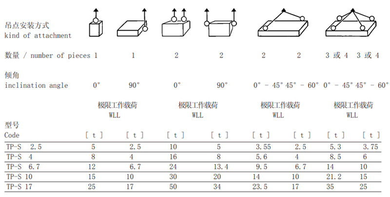 德国TP-S型旋转吊环参数