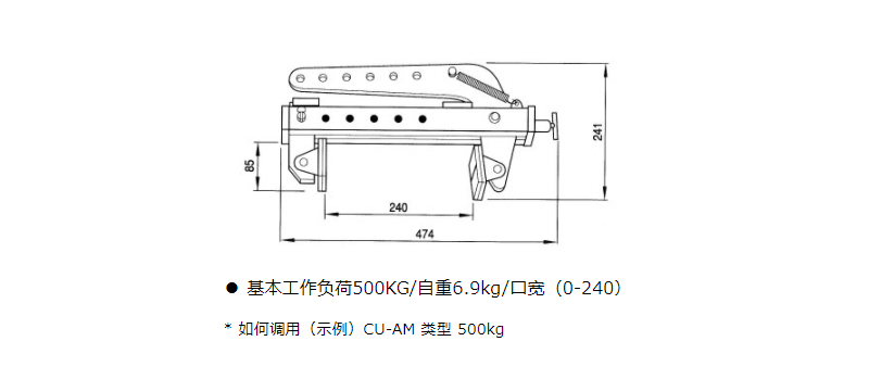 CU-AM型三木混凝土夹钳参数