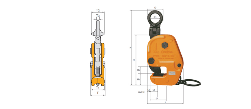 GVC-E型世霸横吊钢板钳尺寸