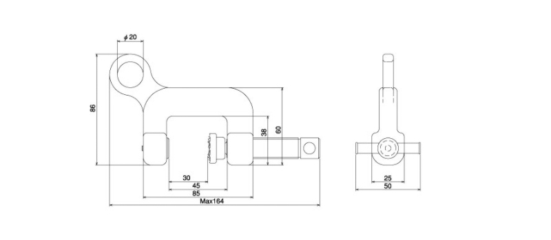 SB-4型三木螺旋锁紧夹具尺寸