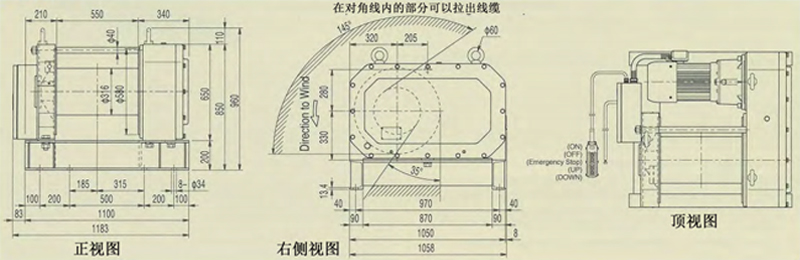 LX850型FUJI电动绞盘尺寸