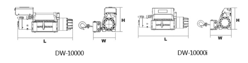 DW-10000车用电动绞盘尺寸