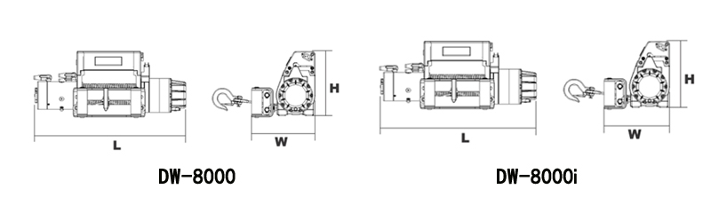 DW-8000车用电动绞盘尺寸