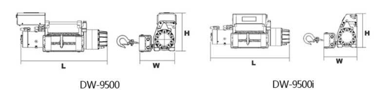 DW-9500电动绞盘尺寸