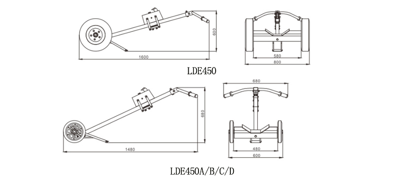 LDE450型咬嘴油桶搬运车尺寸