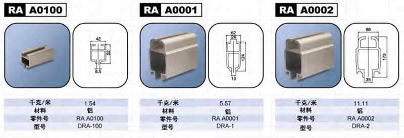 DRA型东星铝合金轨道