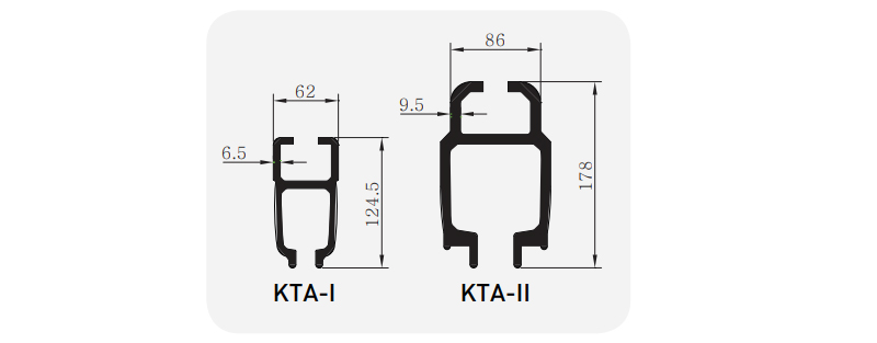KTA型KHC铝合金轨道尺寸