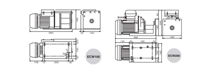 HHH ECW小型卷扬机尺寸图