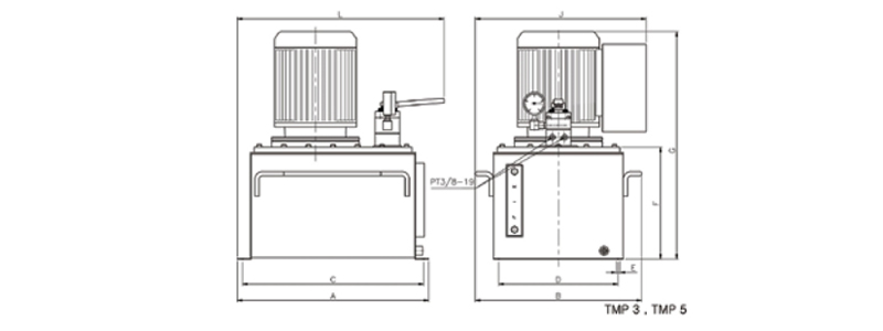 TECPOS TMP3-M2000超高压电动液压泵尺寸图