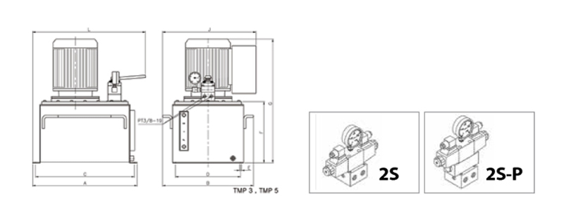 TECPOS TMP5电动液压泵尺寸图