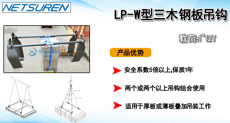LP-W型三木钢板吊钩介绍