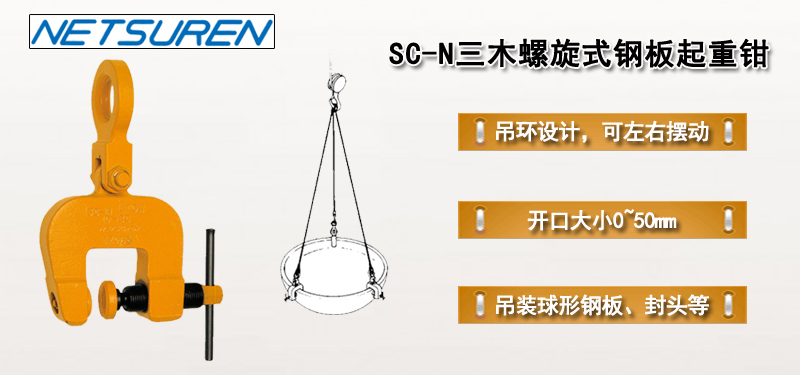 SC-N三木螺旋式钢板起重钳介绍