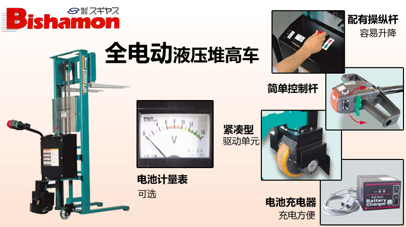 日本Bishamon电动液压堆高车