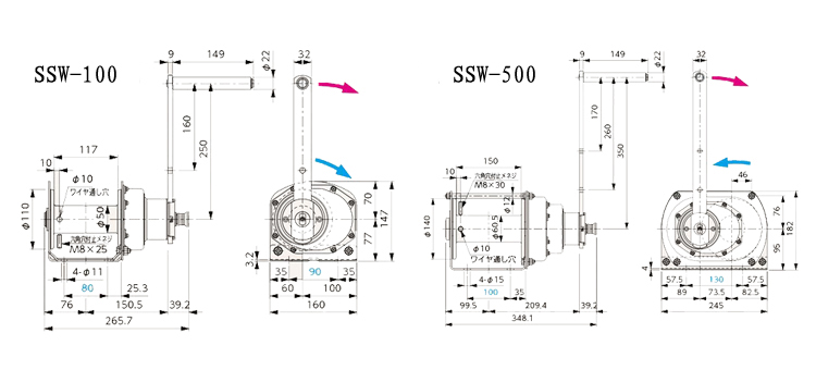 SSW型FUJI不锈钢手摇绞盘