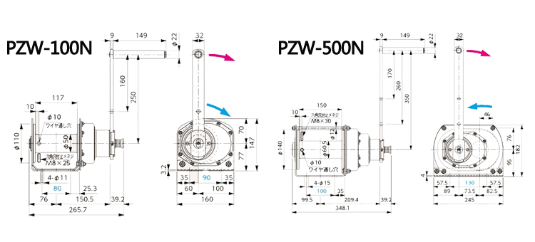 PZW型FUJI不锈钢手摇绞盘